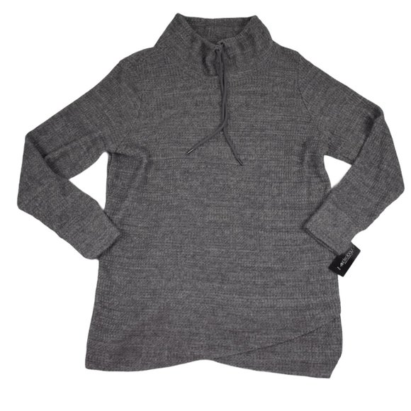 Ideology Gray  Long Sleeve Cowl Neck Sweater - Picture 2 of 5